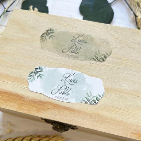 Adhesivo Alargado detalles Madera Blanca y Oro