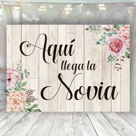 Cartel aquí llega la novia