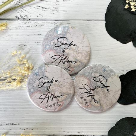 Chapas para Bodas Viajeras