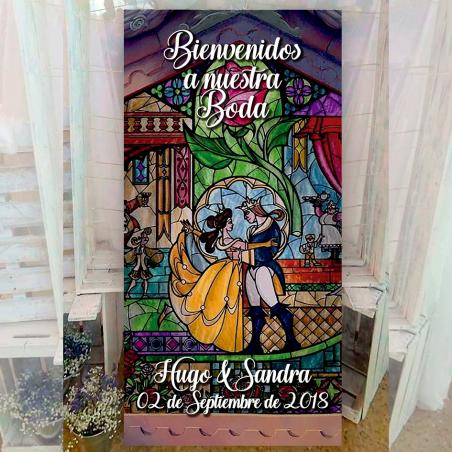 Cartel para bodas bella y bestia