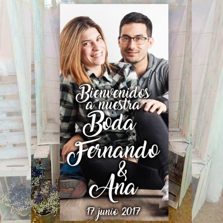 Cartel de bienvenida con foto