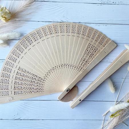 abanico de madera boda
