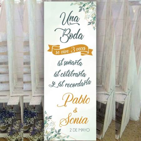 Cartel de Bienvenida Manzana Verde