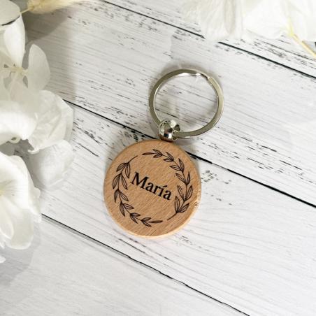 Detalle Llavero Nombre Invitado Hojas