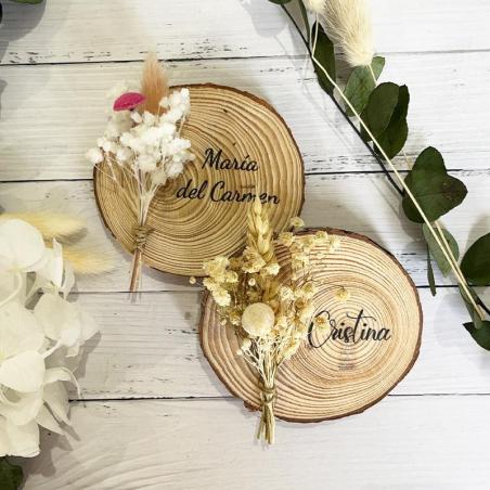 Rodaja de madera personalizada con nombres