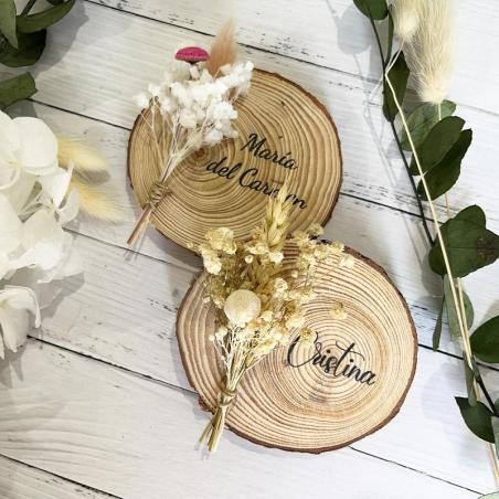 Rodaja de madera personalizada con nombres