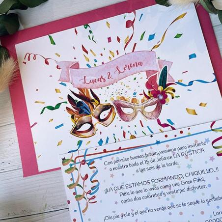 Invitación de Boda Carnaval