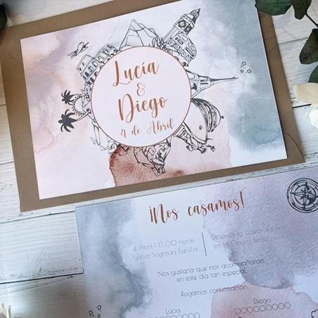 Invitación de Boda Monumentos Ciudades