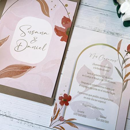 Invitación de Boda Margarita Roja