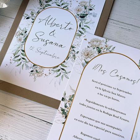 Invitación Sencilla y Elegante Floreada