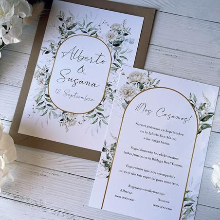 Invitación Sencilla y Elegante Floreada