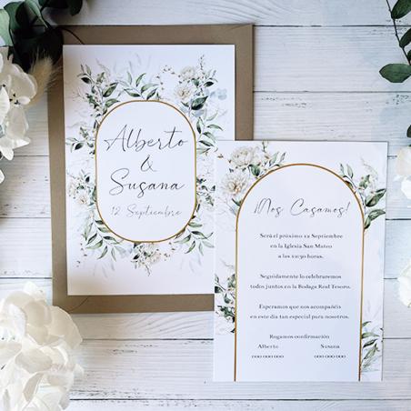 Invitación Sencilla y Elegante Floreada