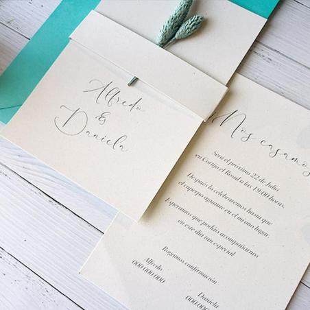 Invitación Sencilla con flores Secas