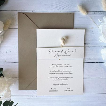 Invitación de Boda con flores Preservadas