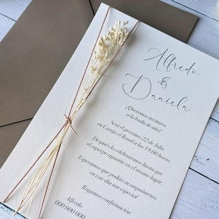 Invitación de Boda Elegante con Flores