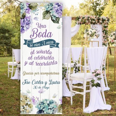 Banner una boda se vive 3 veces