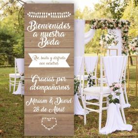 Cartel Bienvenida Boda Sencillo