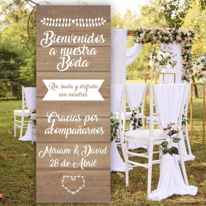 Cartel Bienvenida Boda Sencillo