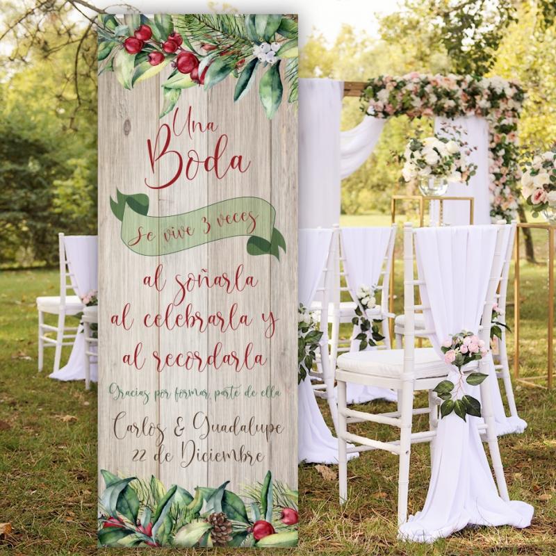 cartel para boda navideña