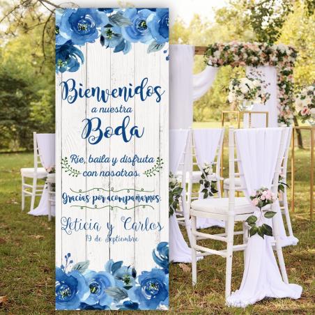 Banner floral azul