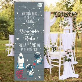 Banner de Bodas Astronautas