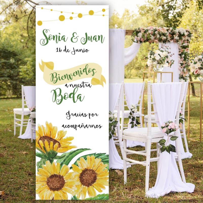 Cartel para Boda Girasoles
