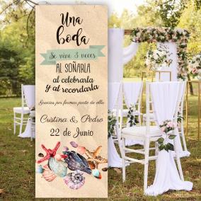 Banner para bodas en la playa