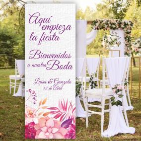 Cartel Floral Rosa