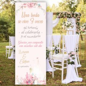 Banner Castillo Disney Floral