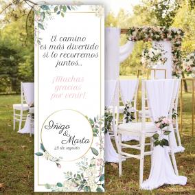 Cartel Bienvenida para Boda Elegante