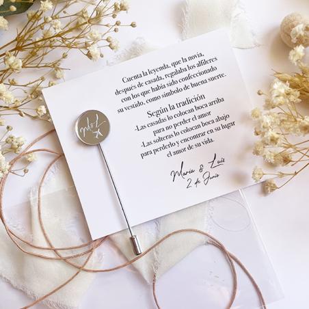 Alfiler de Boda Plateado Personalizado