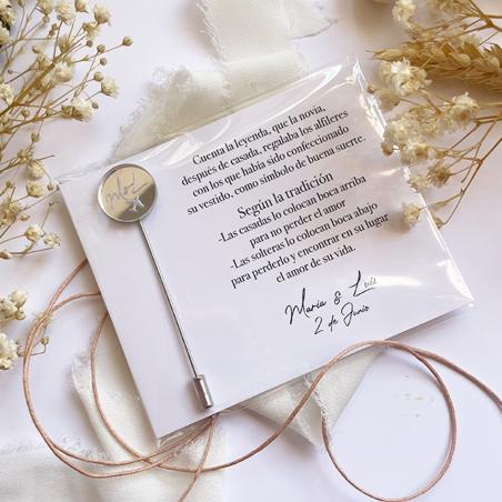 Alfiler de Boda Plateado Personalizado