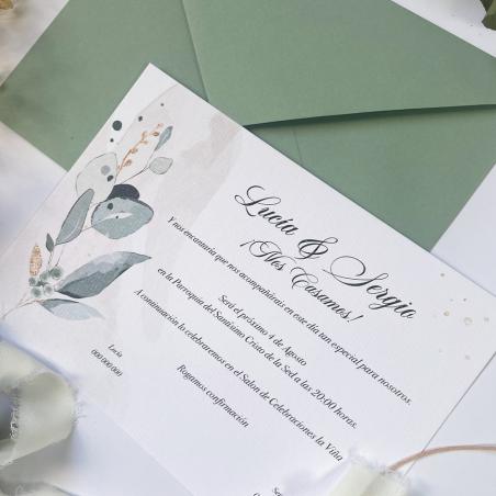 Invitación de Boda Elegante Floral