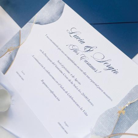 Invitación con Acuarela Azul