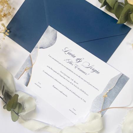 Invitación con Acuarela Azul