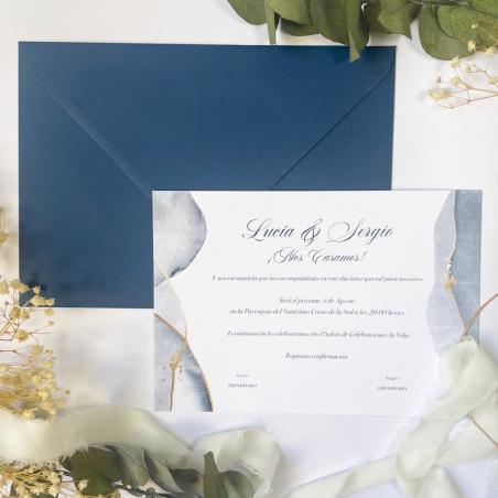 Invitación con Acuarela Azul