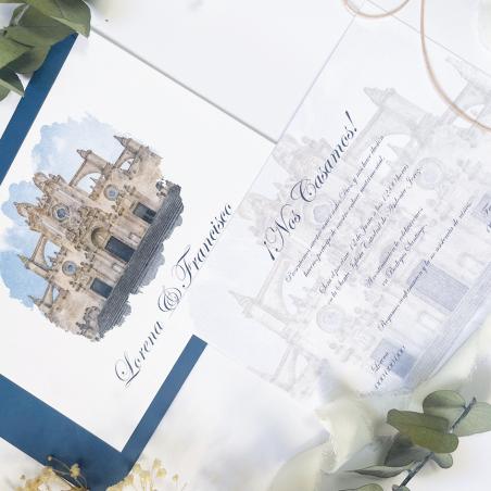 Invitación con Acuarela Iglesia