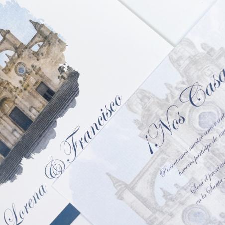 Invitación con Acuarela Iglesia
