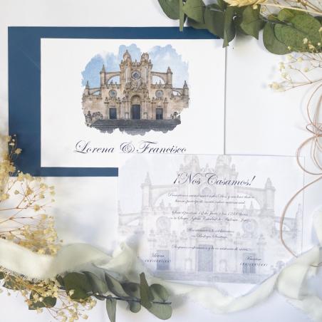 Invitación con Acuarela Iglesia