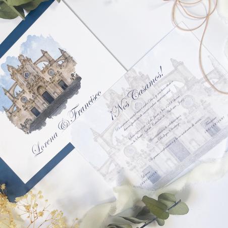 Invitación con Acuarela Iglesia