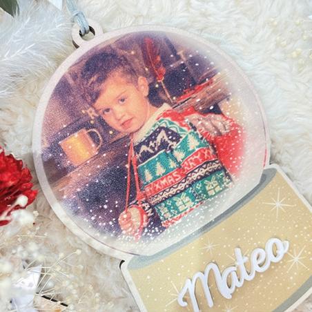 Bola con Foto de Nieve Personalizada