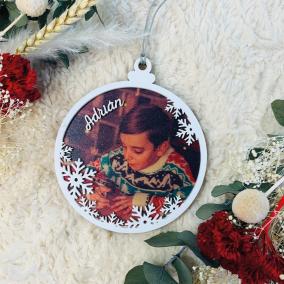 Bola Copos con Foto de Navidad