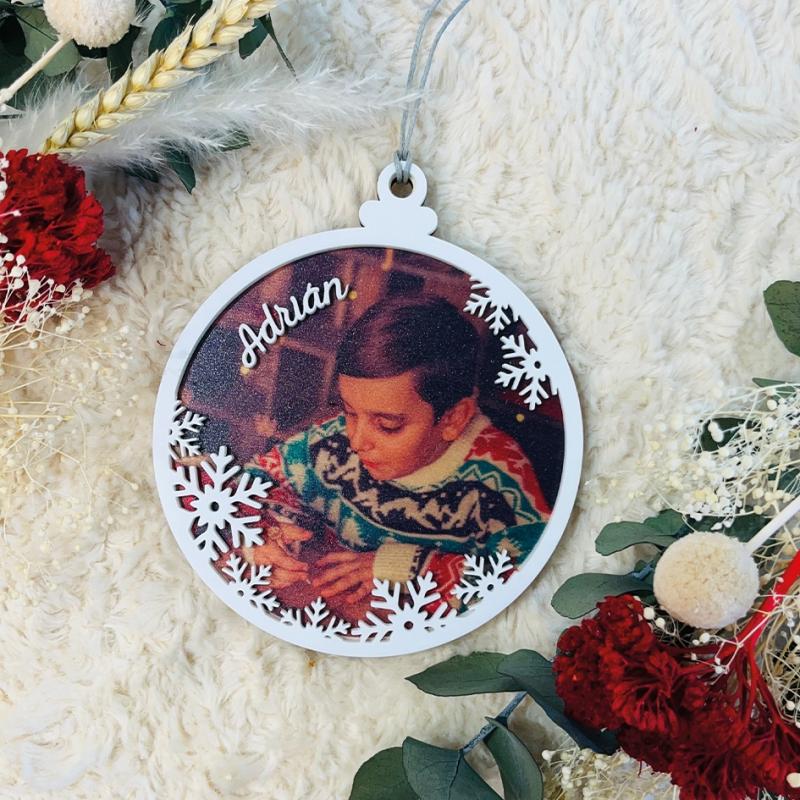 Bola Copos con Foto de Navidad
