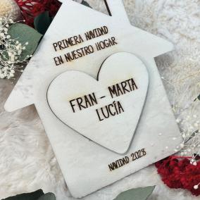 Casita de Navidad con corazón Personalizada