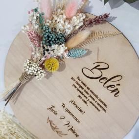 Placa de Agradecimiento con flores 2