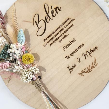 Placa de Agradecimiento con flores