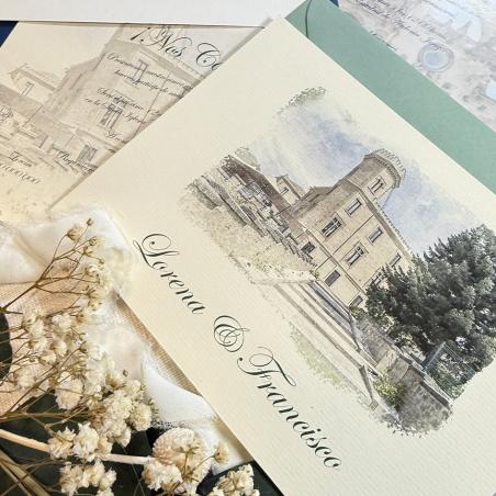 Invitación con Acuarela Iglesia
