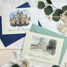 Invitación con Acuarela Iglesia