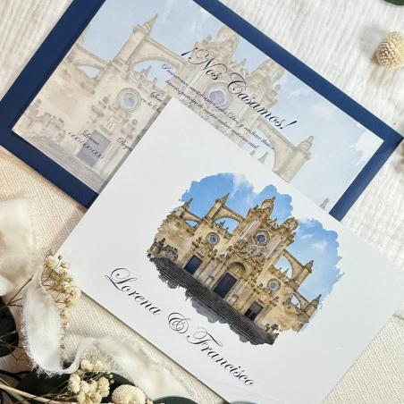 Invitación con Acuarela Iglesia