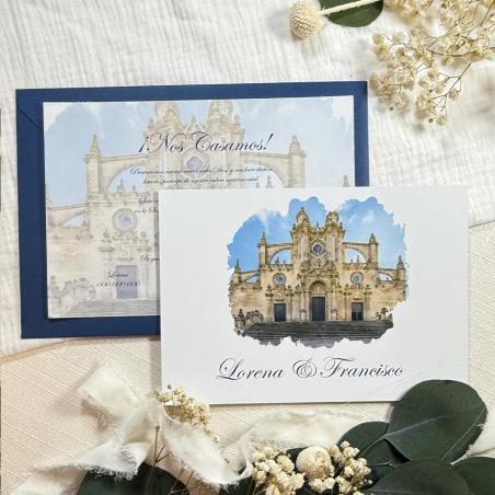 Invitación con Acuarela Iglesia